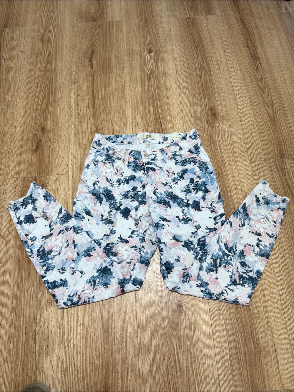 Vintage America Pastel Floral Skinny Jeans - Blush & Navy